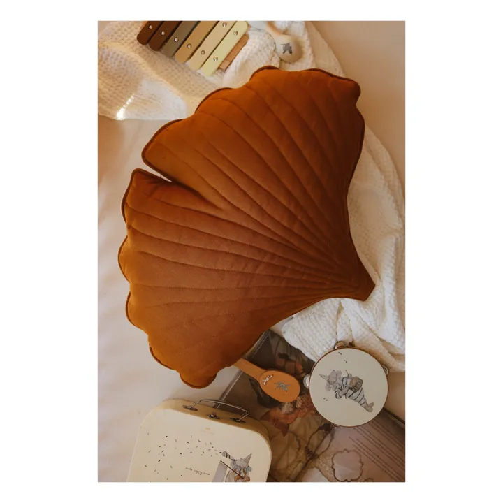 Moi Mili Coussin Ginkgo en lin | Caramel