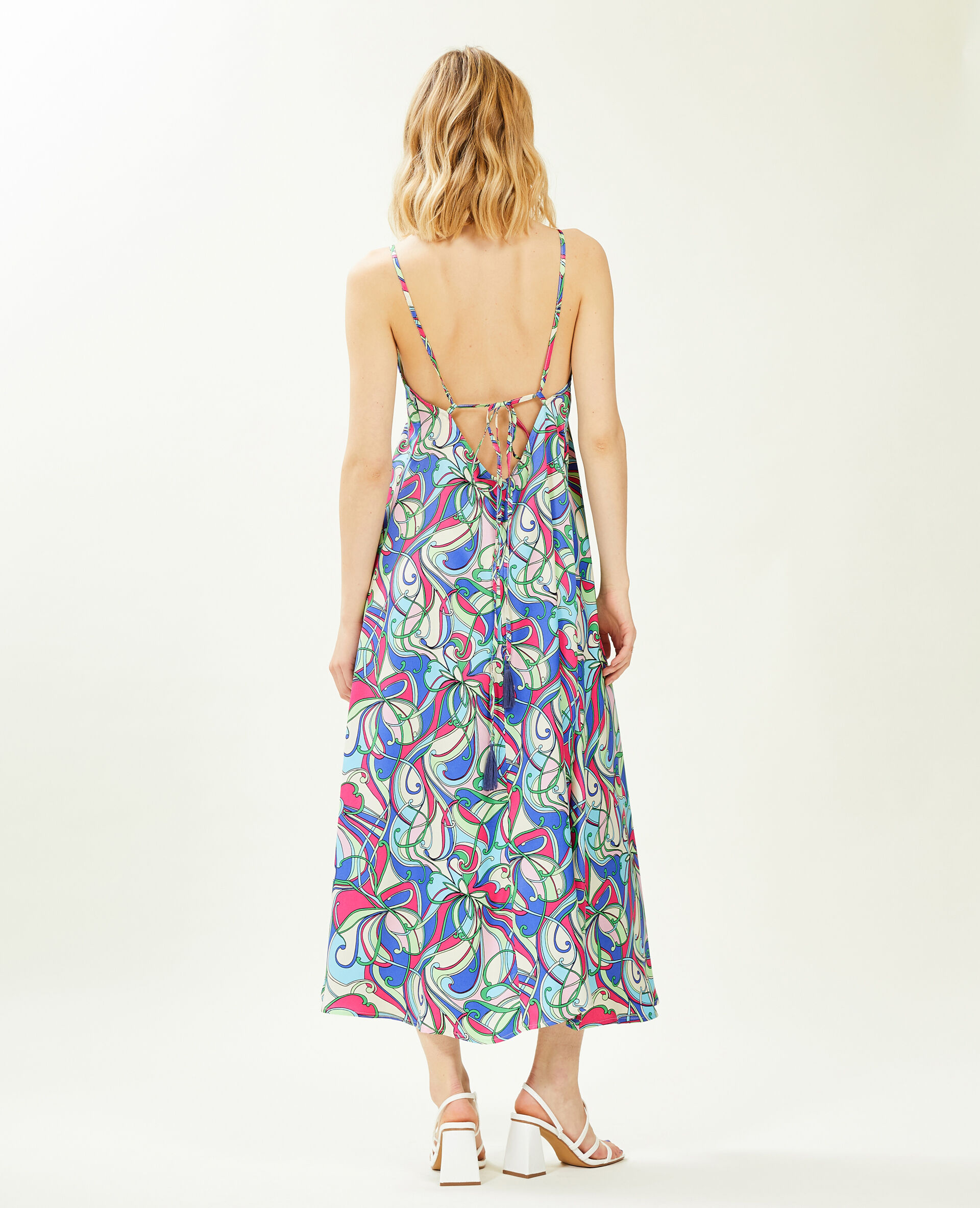 Robe dos-nu avec liens à nouer - Violet