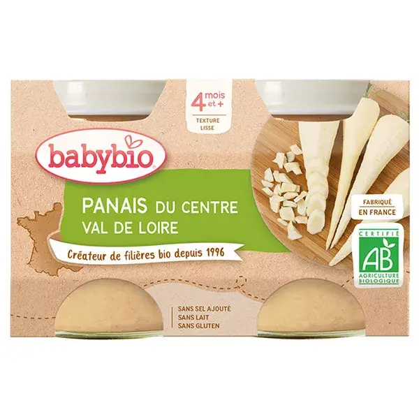 Vegetais de pastinaca orgânica Babybio +4 meses 2 x 130g