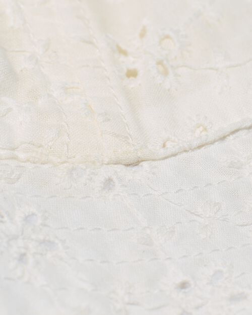 chapeau de soleil bébé avec broderie écru blanc