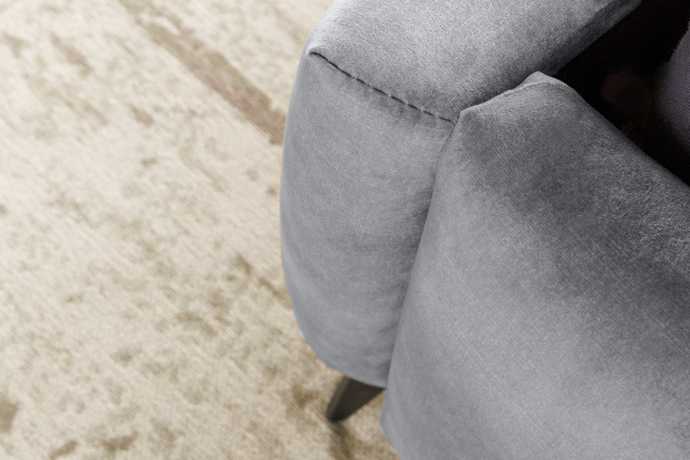 riess-ambiente Doppelbett AMSTERDAM - Retro 180x200cm grau Samt Industrial Design