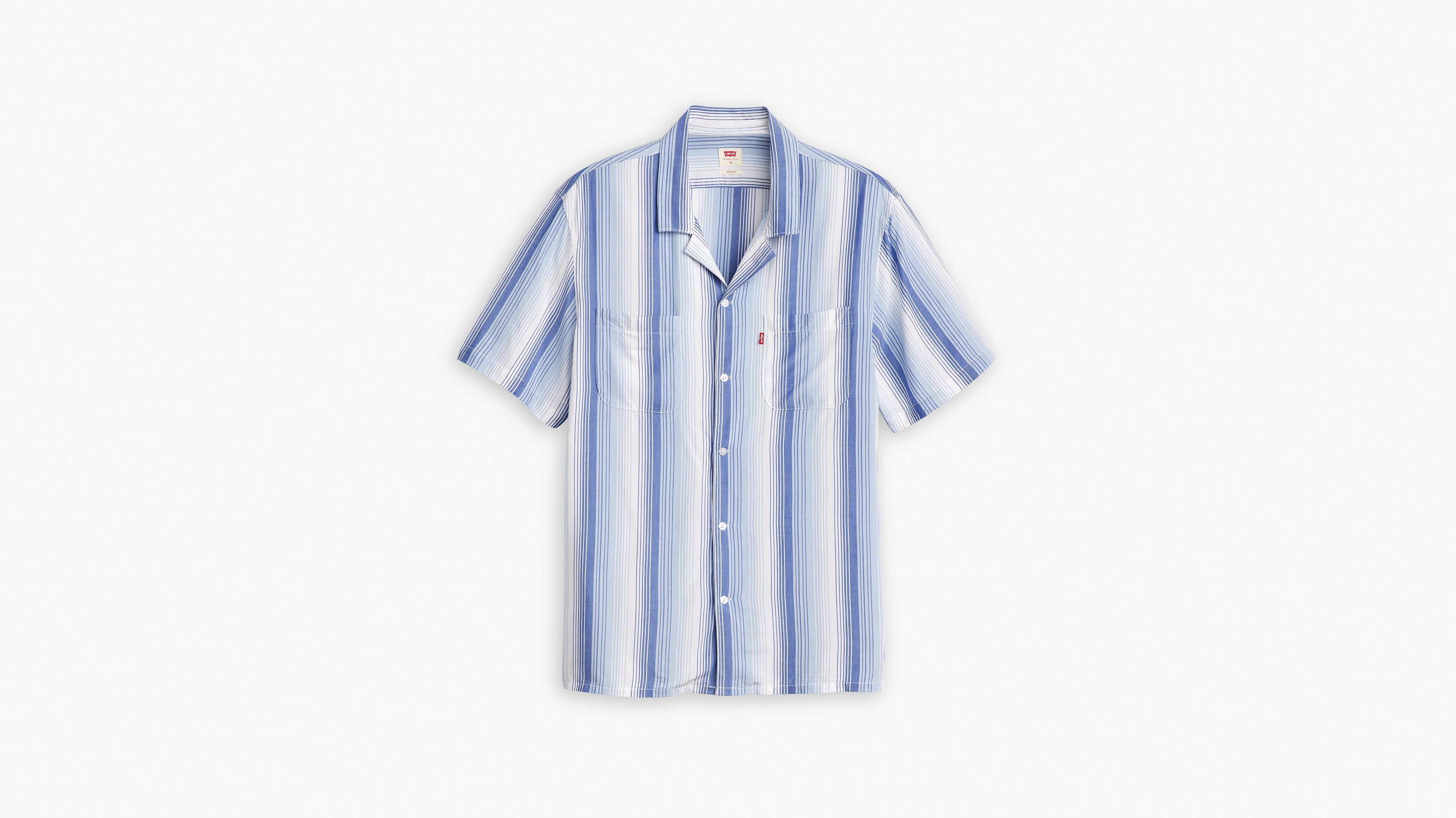 Classic Camp Shirt - Walker Stripe True Blue - Bleu