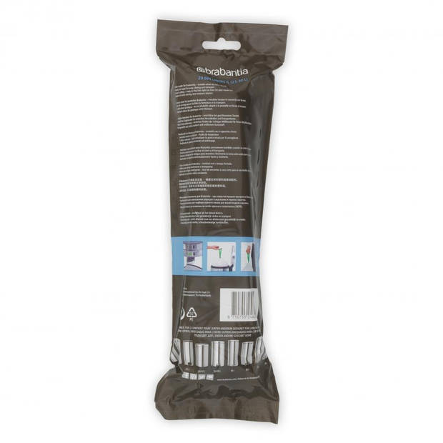 Brabantia PerfectFit afvalzak met trekbandsluiting code G, 23-30 liter, 20 stuks/rol - Wit