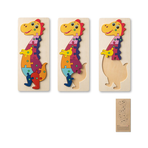 hi!dea 98003 - Puzzle en forme de dinosaure en contreplaqué de pin