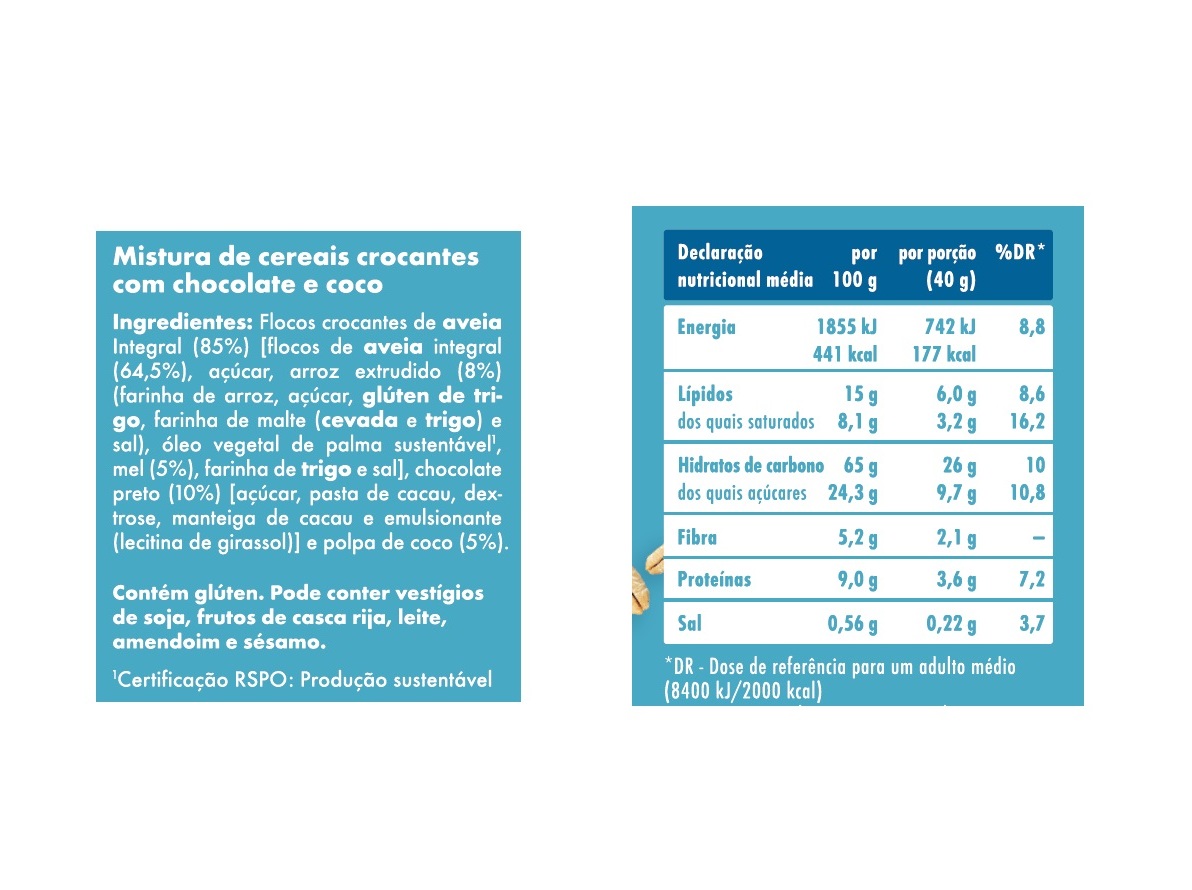 GRANOLA SALUTEM CHOCOLATE E COCO 350G