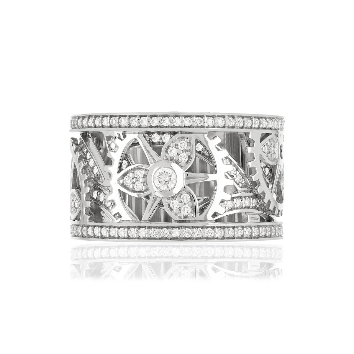 Bague Vesontio or blanc 750 diamants