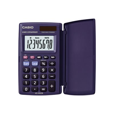 Calculatrice de poche Casio HS-8VER - 8 chiffres - alimentation batterie et solaire