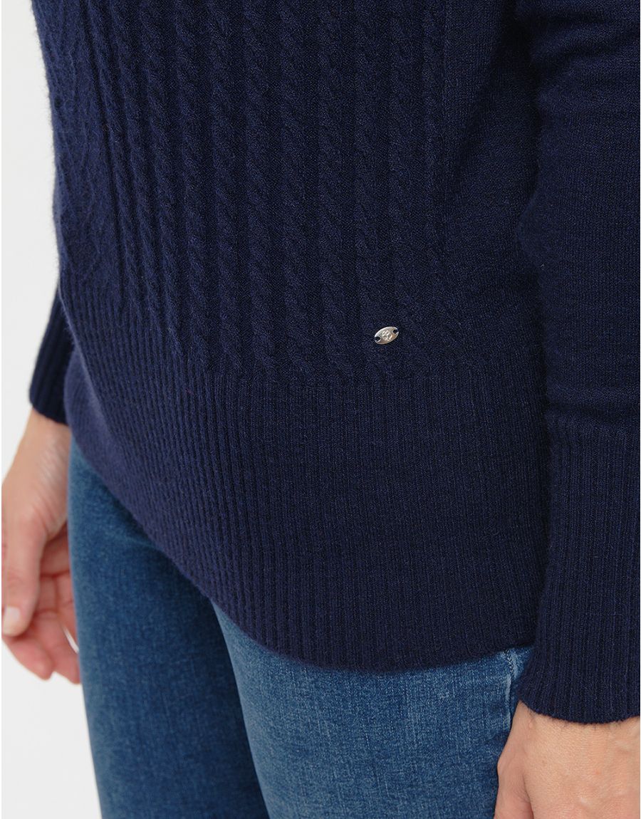 Pull col bateau marine