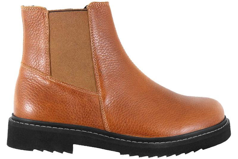 NEW FEET STØVLE I COGNACFARVET GLAT SKIND