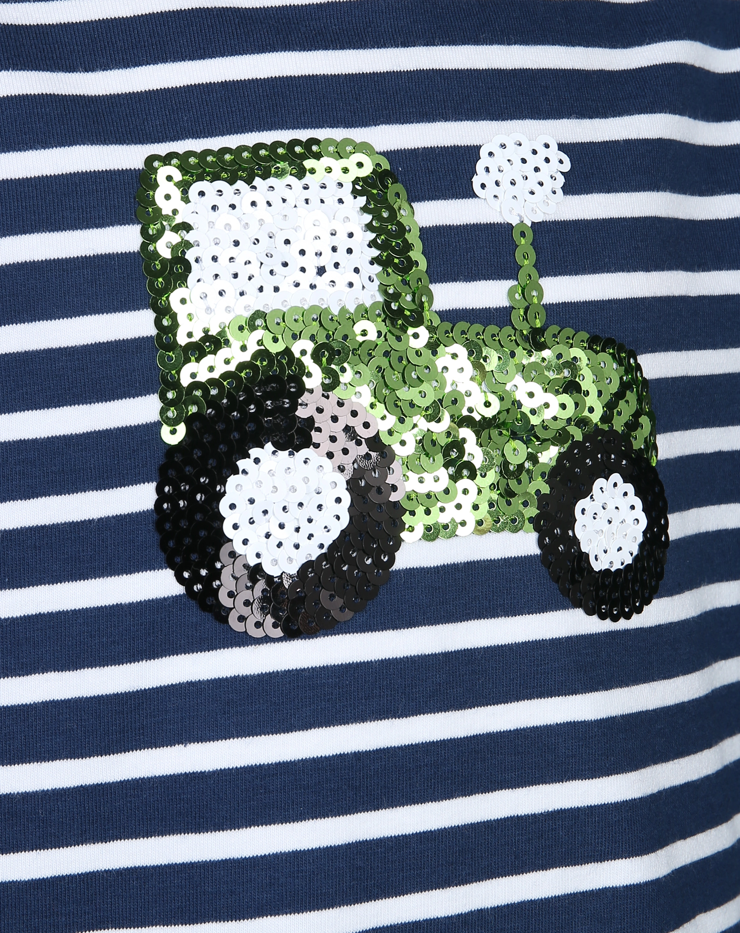 Langarmshirt TRAKTOR TOBI mit Pailletten in dunkelblau/weiß