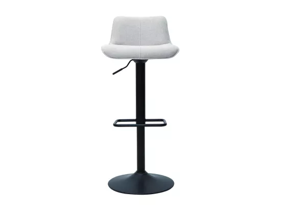 Tabourets de bar réglables pivotants 360° en tissu effet velours texturé beige et métal noir (lot de 2) BOOST