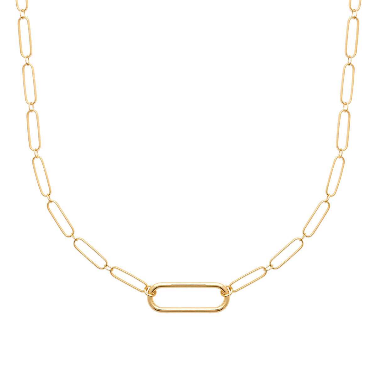 Collier Brillaxis maillons rectangulaires plaqué or