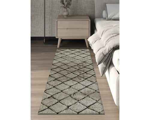 Romance Stream bruin gevlekt tapijtloper 50x150 cm