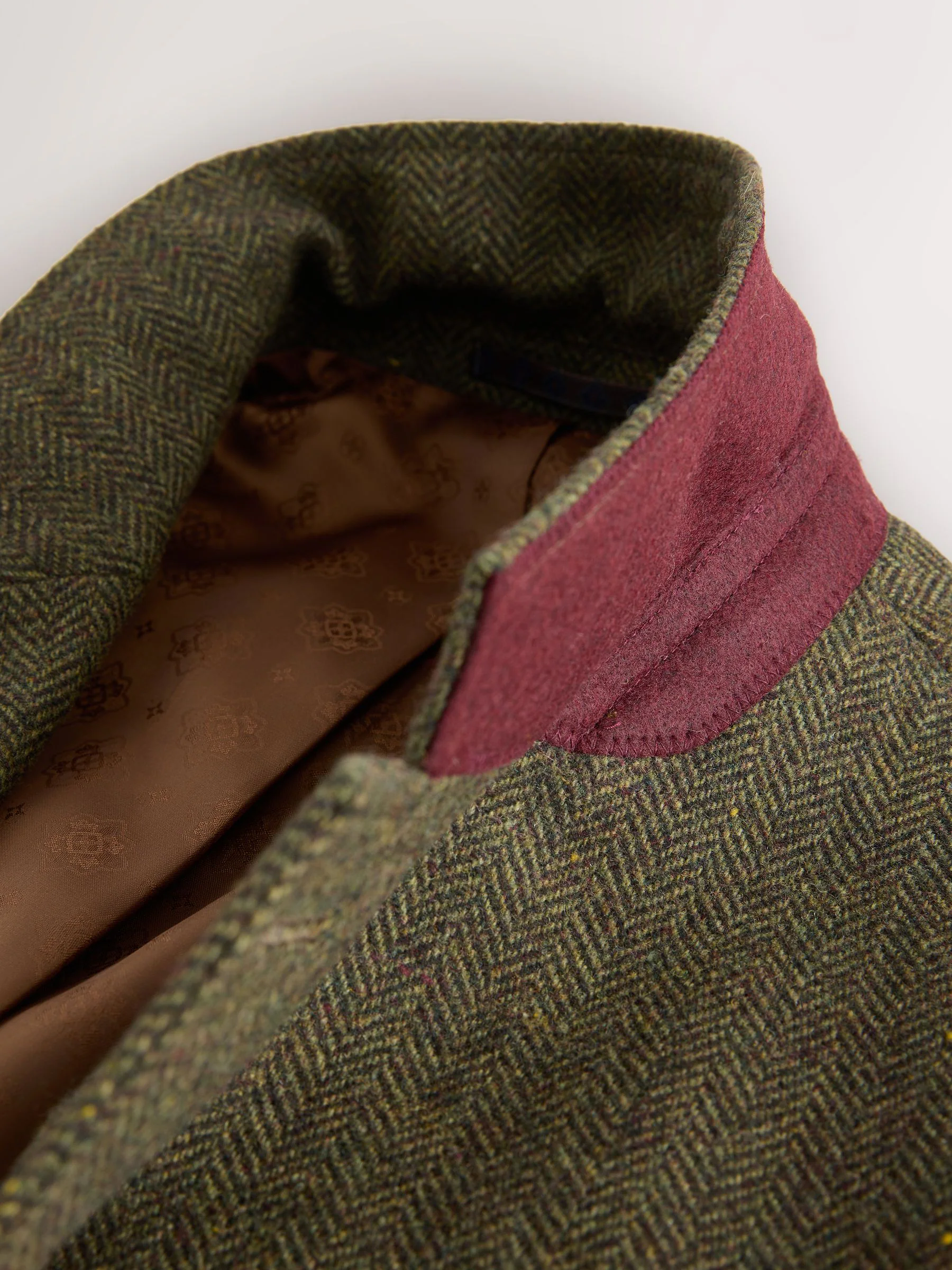 Groen - Slim Fit Herringbone Wool Blend Suit Jacket