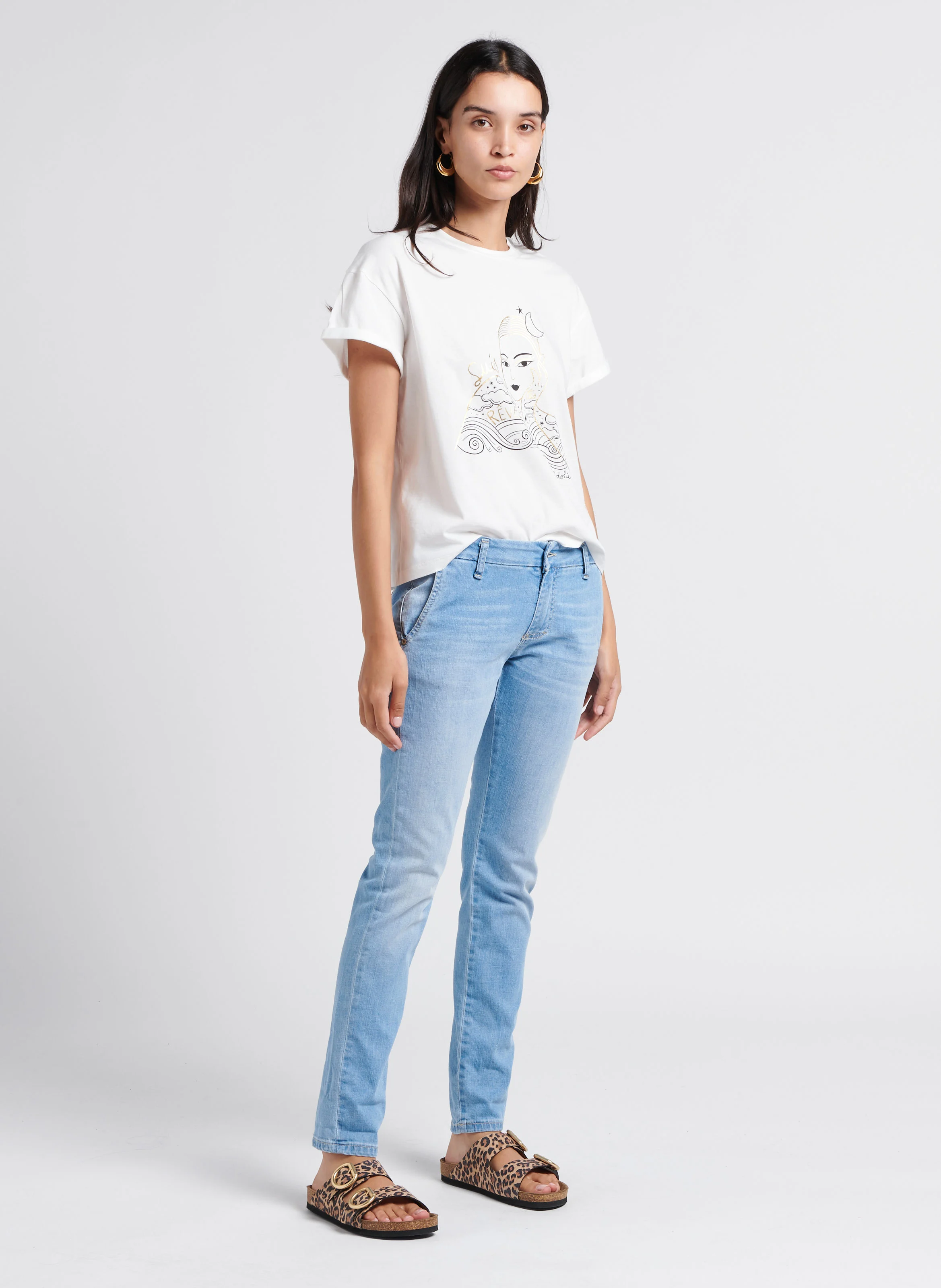 Jean slim taille basse | Bleu