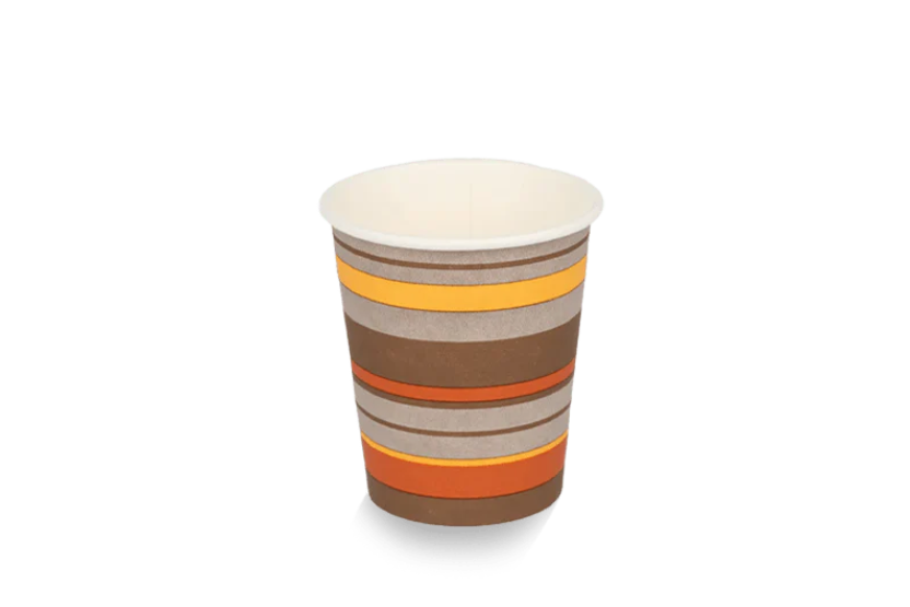 Kartonnen koffiebeker 230cc 8oz Ø80mm gestreept