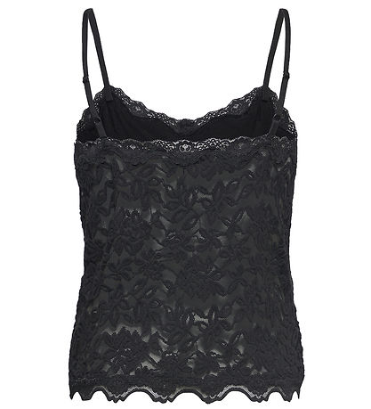 Rosemunde Top - Spitze Strap Top - Schwarz