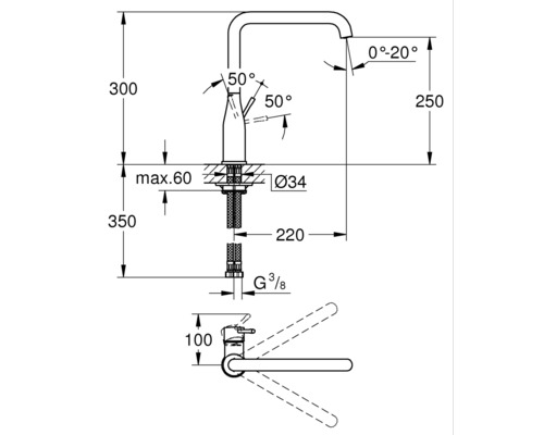 GROHE ESSENCE keukenkraan, chroom 30269000