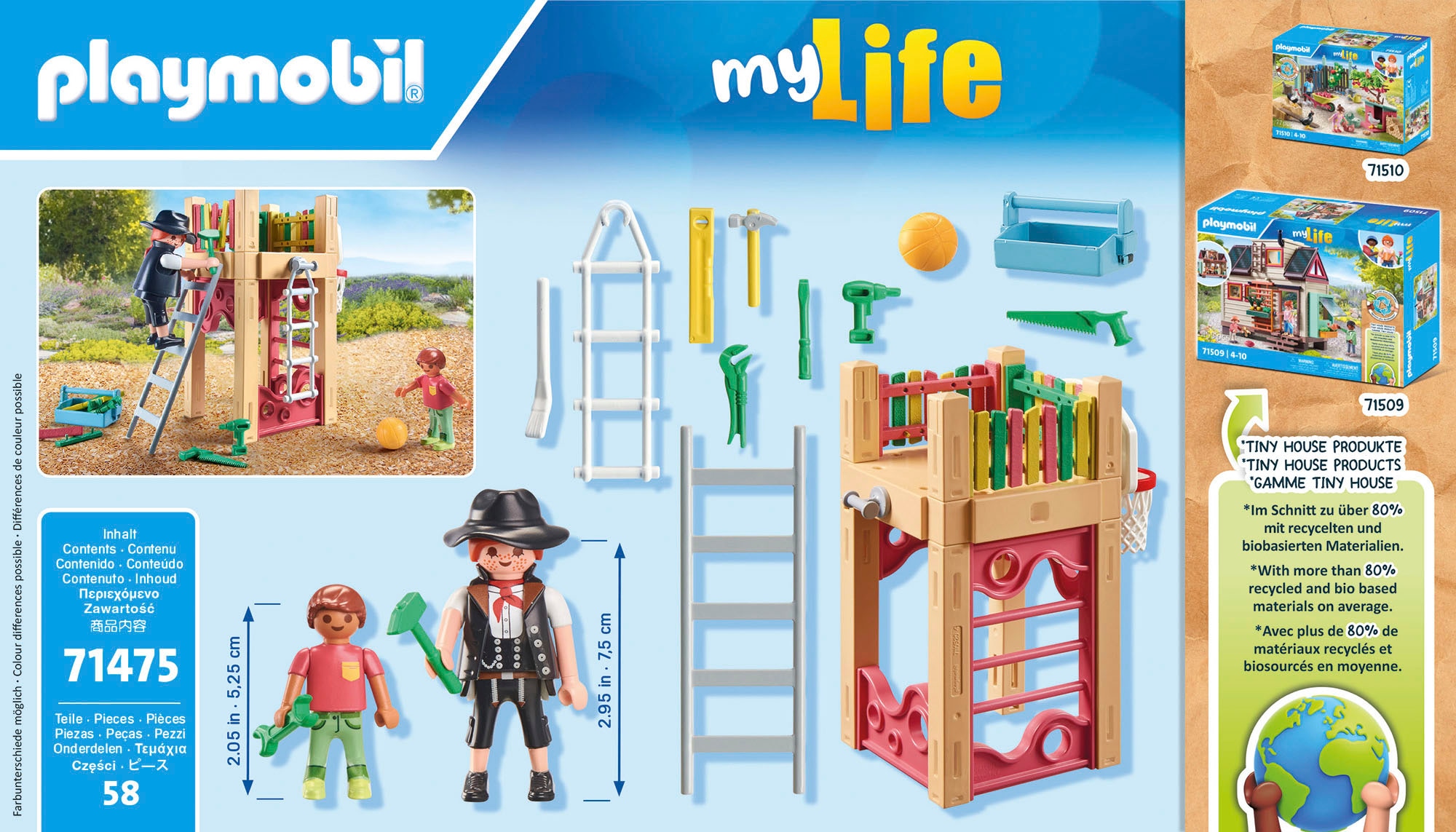 Playmobil® Konstruktions-Spielset »Zimmerin on tour (71475), My City Life« Spielturm, teilweise aus recyceltem Material; Made in Europe