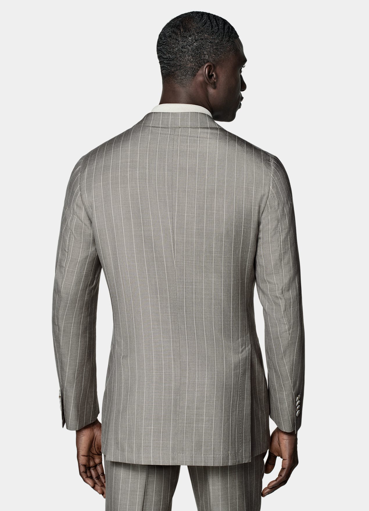 Costume Havana coupe Tailored taupe à rayures
