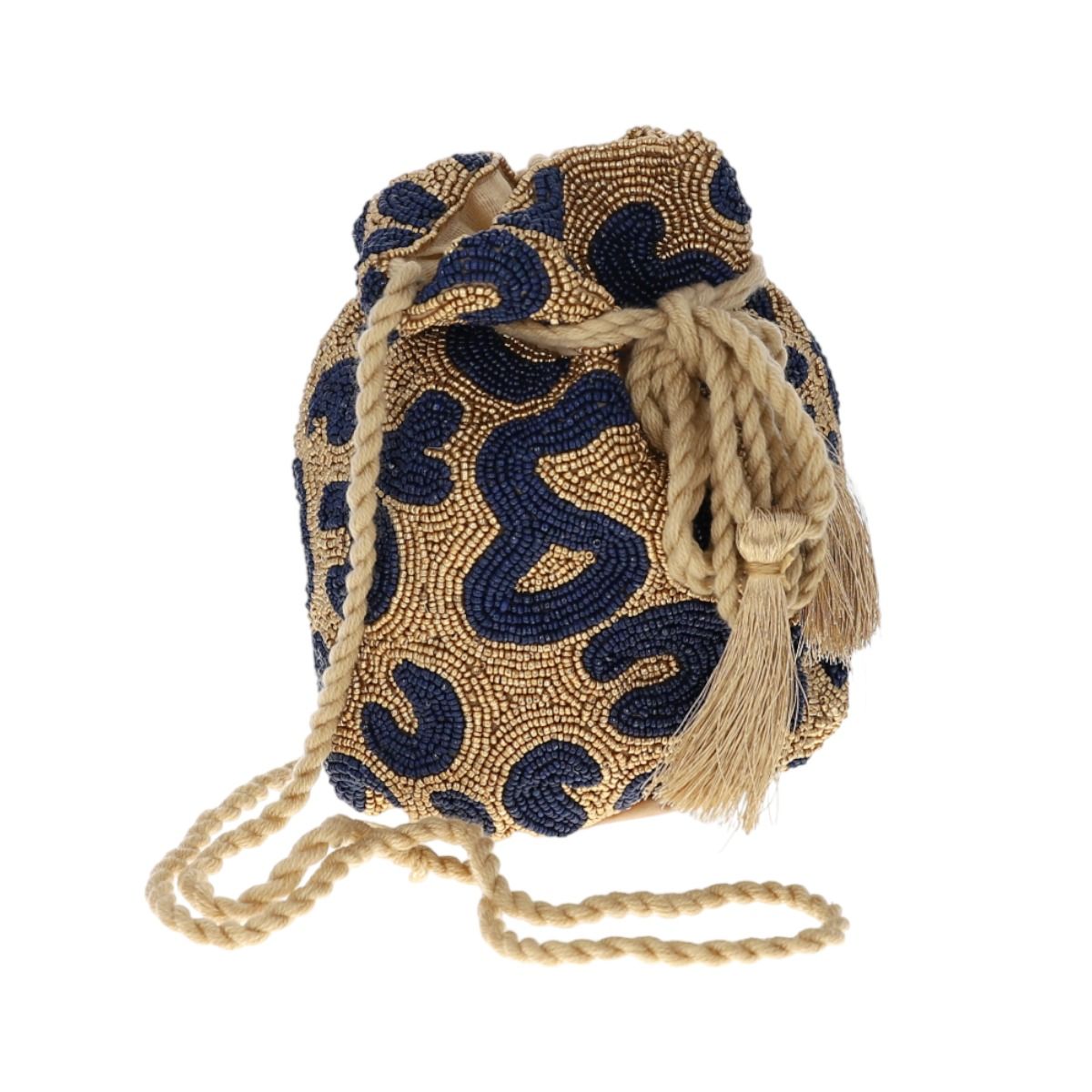 Sac bourse à perles Léopard doré Pondie Chérie