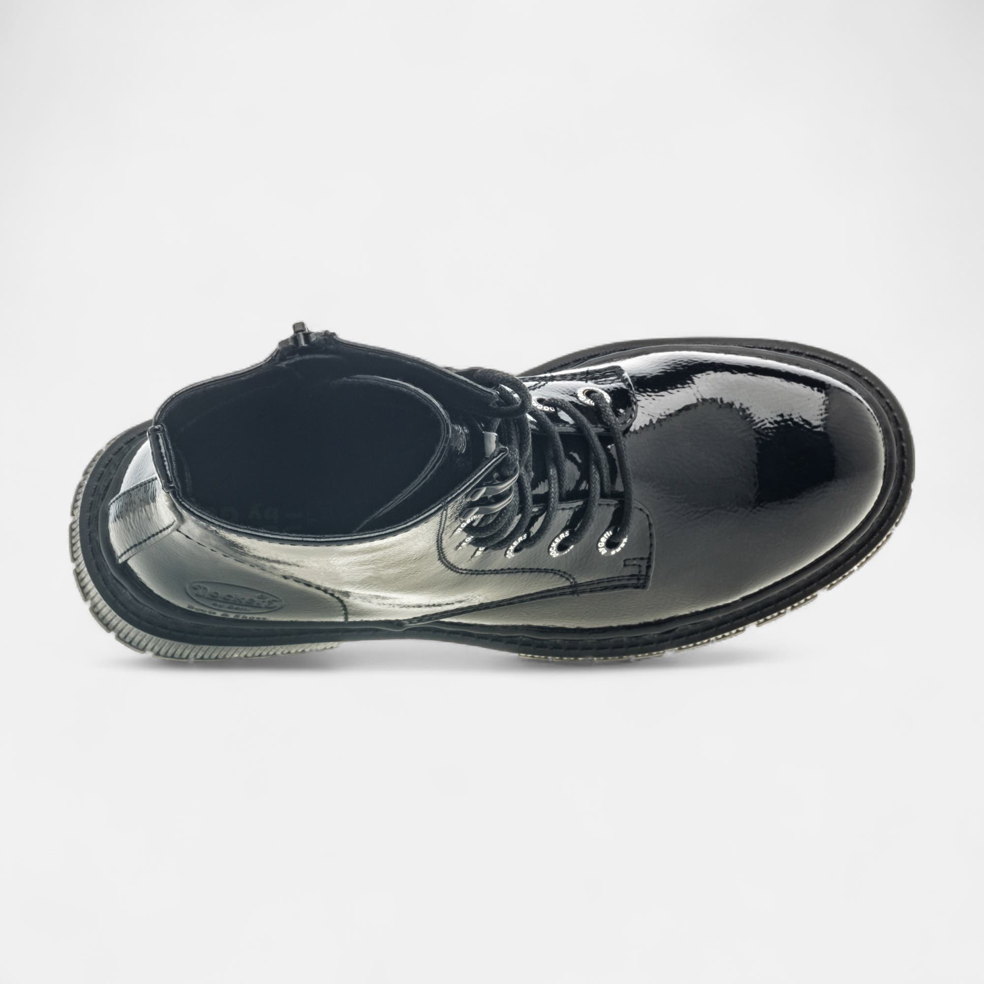 Bottines à lacets Femme noir vernis