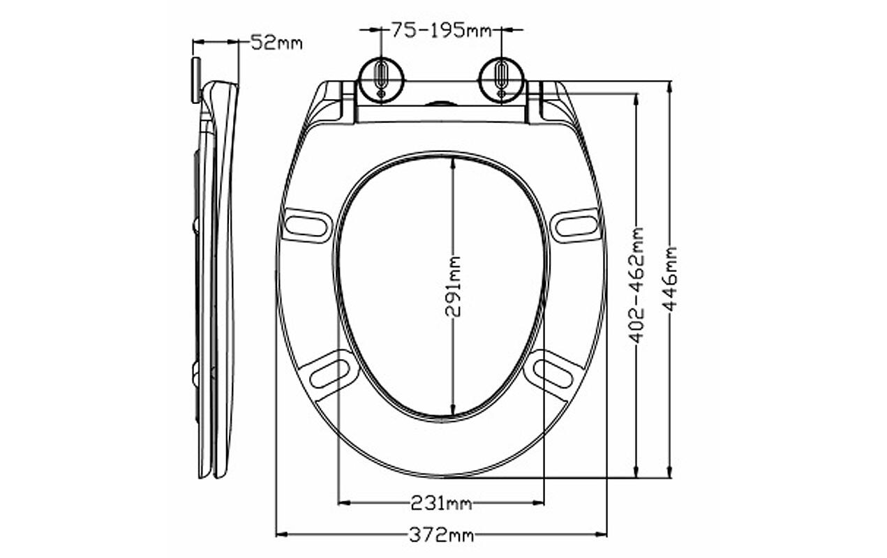 Toilettensitz Duroplast mit Absenkautomatik WeissWC-Sitz aus Kunststoff mit universeller Passform