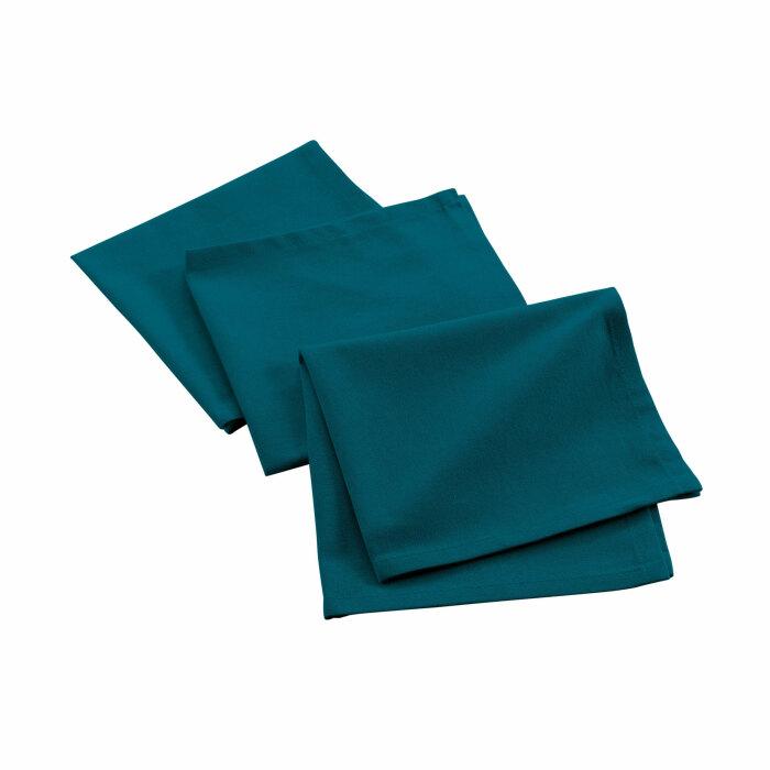 3 SERVIETTES DE TABLE 40X40CM RECYCLE UNI BLEU CANARD