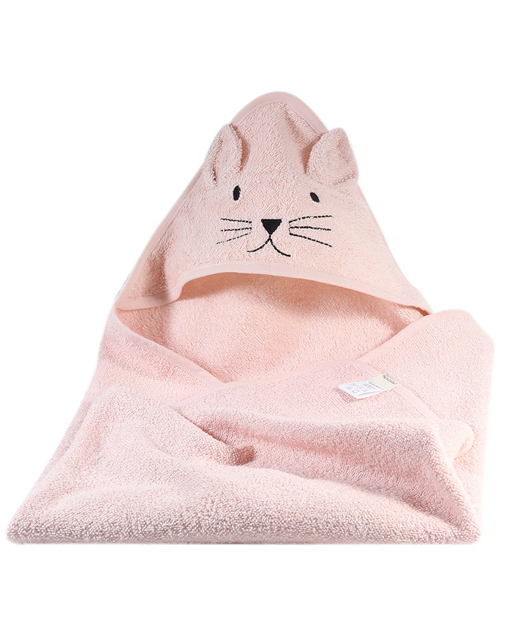 Kapuzenhandtuch KATZE (76x76) in rosa
