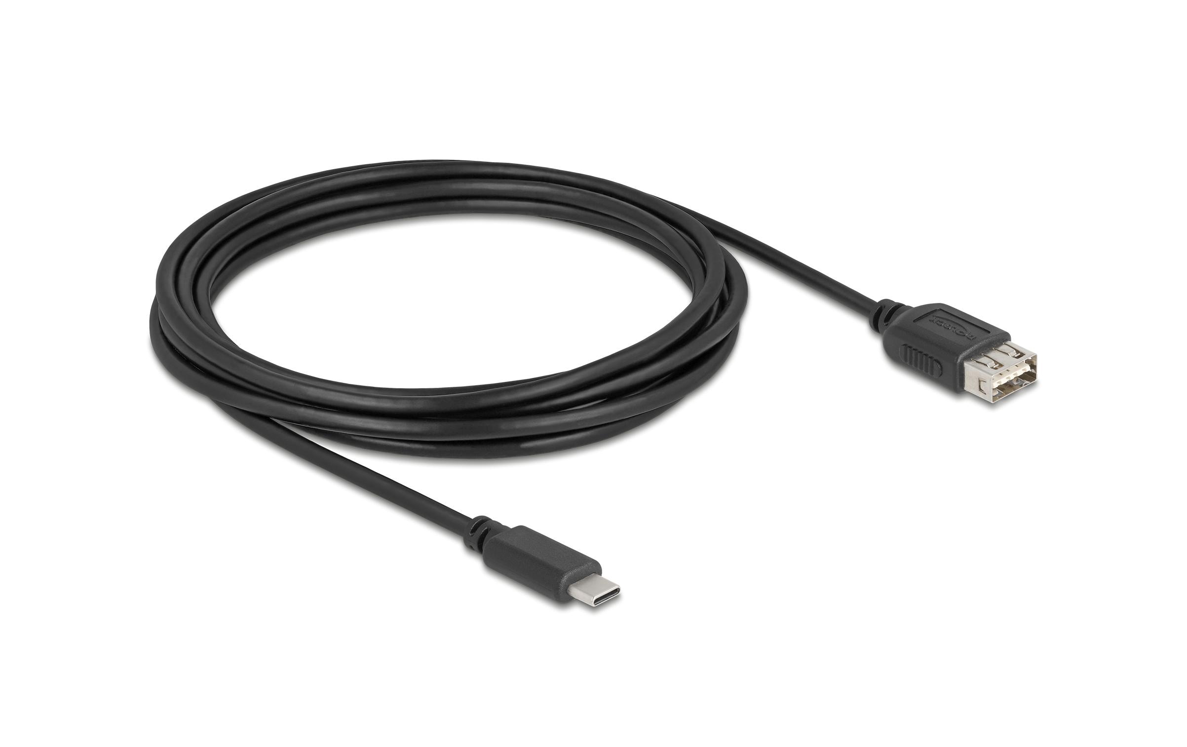 USB 2.0-Kabel USB C - USB A 3 mUSB Kabel zur Datenübertragung und Stromversorgung über kurze Strecke