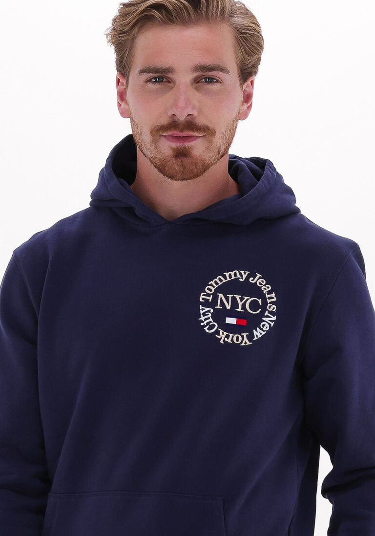 TOMMY JEANS donkerblauwe tommy jeans sweater tjm timeless circle hoodie