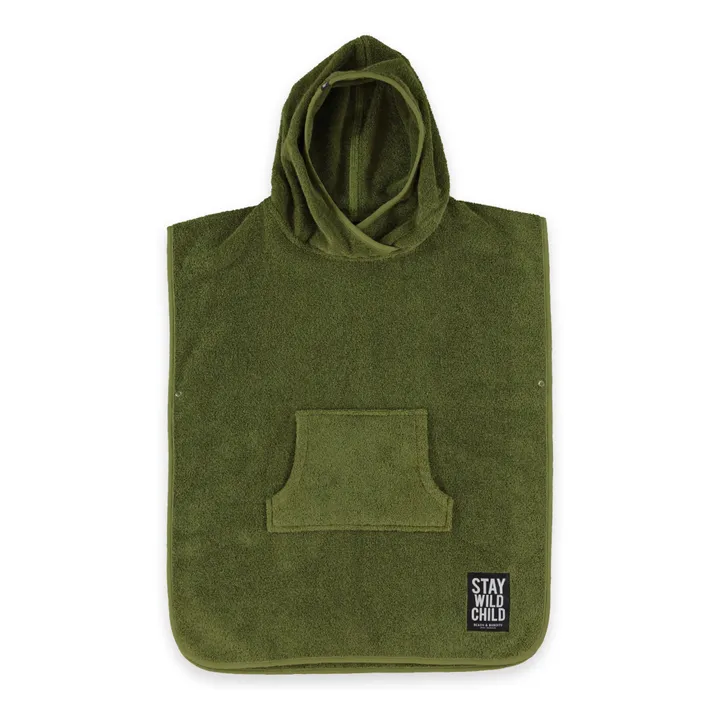 Beach & Bandits Poncho Eponge Coton Bio | Vert foncé
