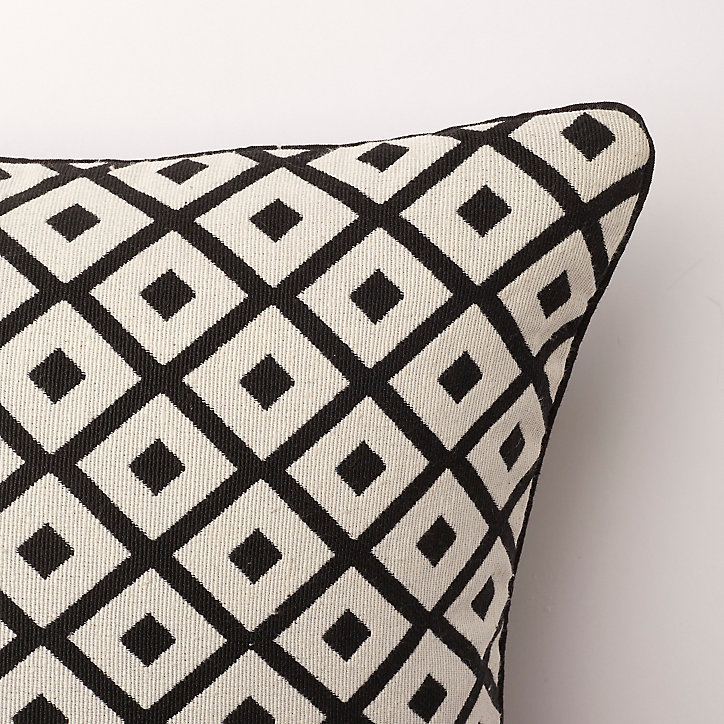 Coussin Misore noir et blanc 40 x 40 cm