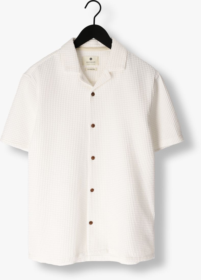 ANERKJENDT witte anerkjendt casual overhemd akleon s/s waffle shirt