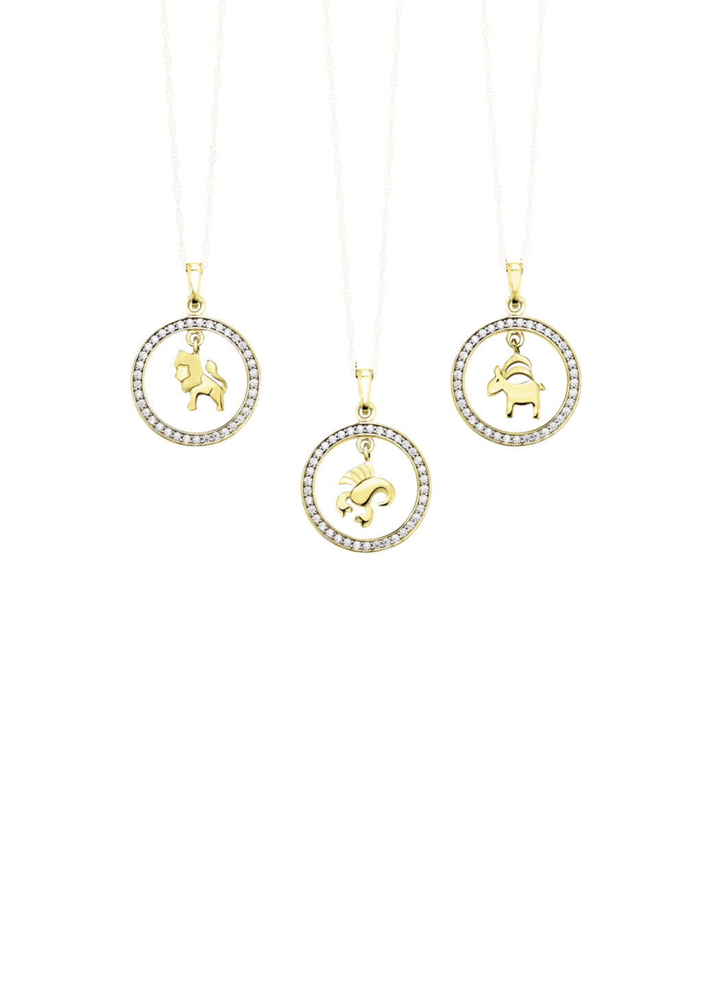 Sternzeichen-Anhänger aus Gold mit Zirkonia