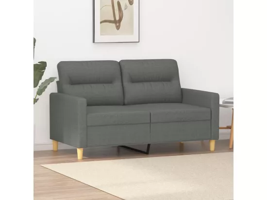 Canapé à 2 places Gris foncé 120 cm Tissu