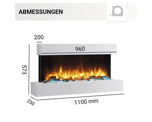 Elektrische haard Balderia Ignis wit 2000 watt incl. afstandsbediening