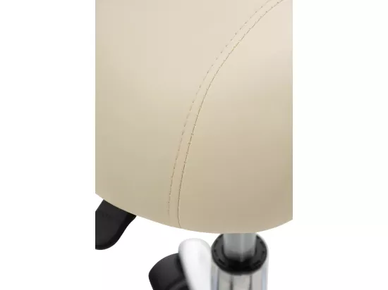 Lot de 2 Tabouret de bureau - Similicuir - Crème - Reno