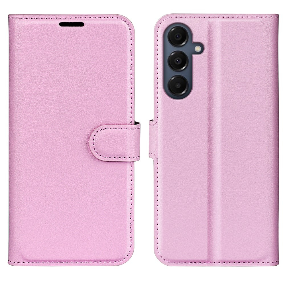 Samsung Galaxy A17 Leder Tasche Flip Cover Litchi Look - Rosa