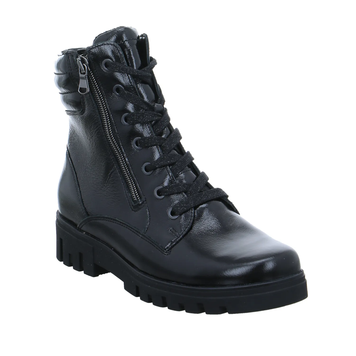 WALDLÄUFER Comfort-Boot Schwarz Leder  mit Wechselfussbett