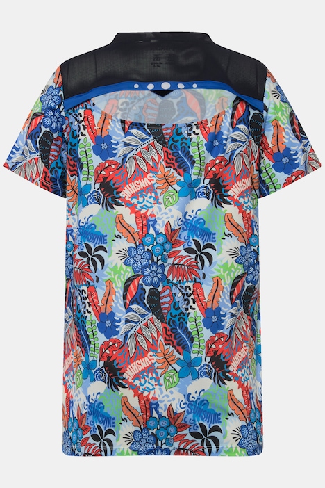 Funktionsshirt, A-Linie, V-Ausschnitt, Halbarm