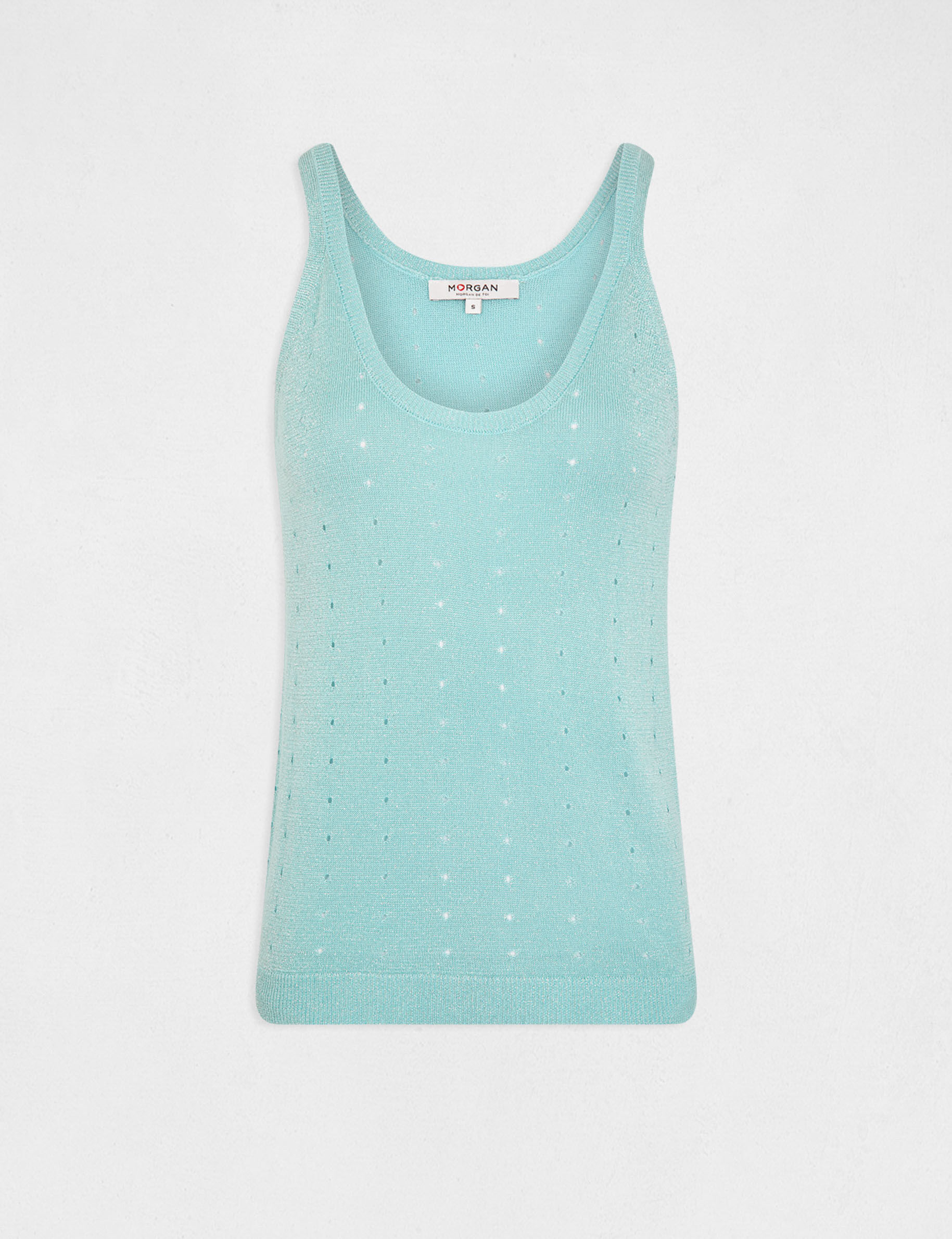 Débardeur pull avec bretelles bleu clair femme - bleu_clair