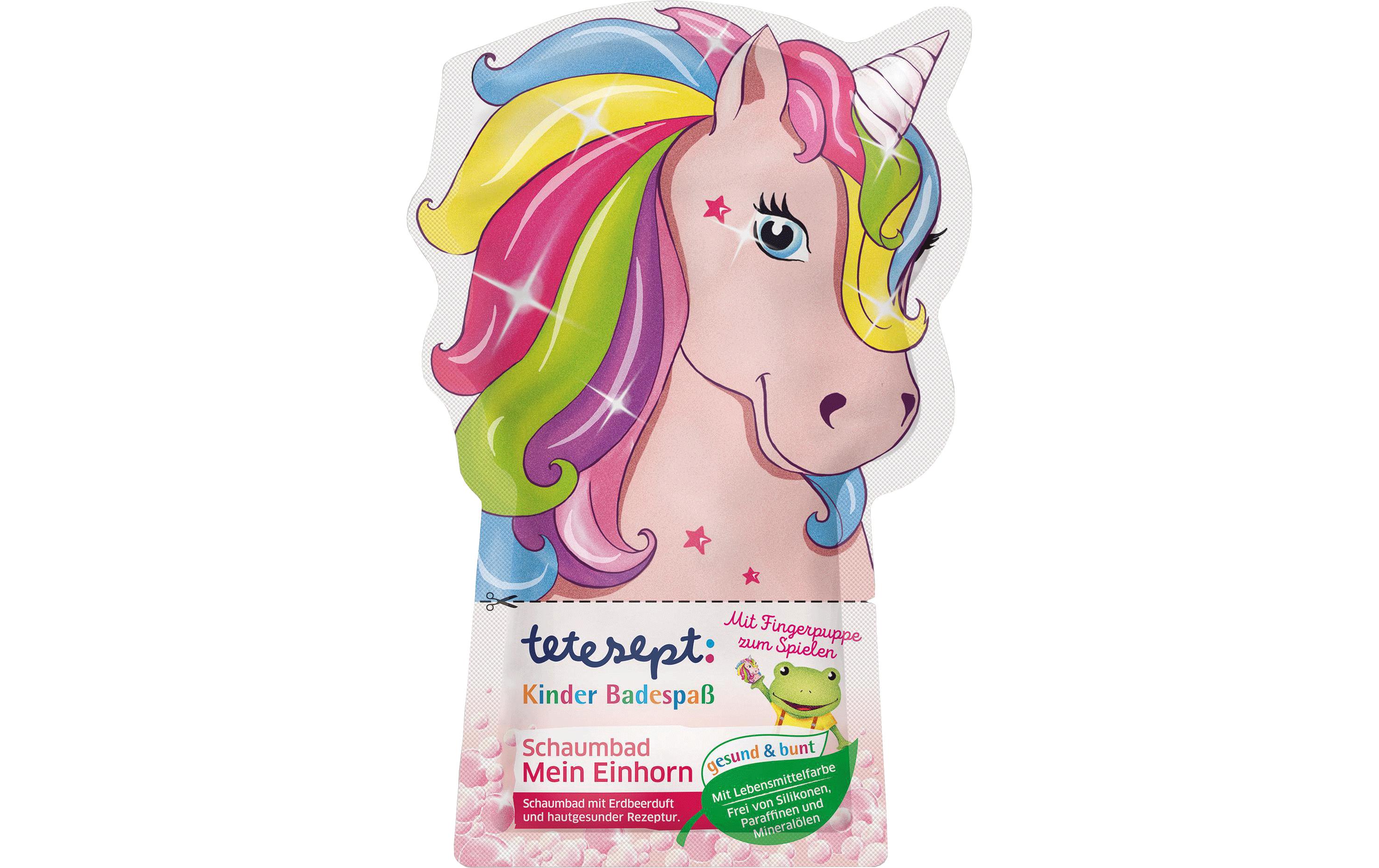 Badesalz Mein Einhorn, assortiert 40 mlBadespass für Kinder färbt das Wasser rosa und erzeugt viel Schaum
