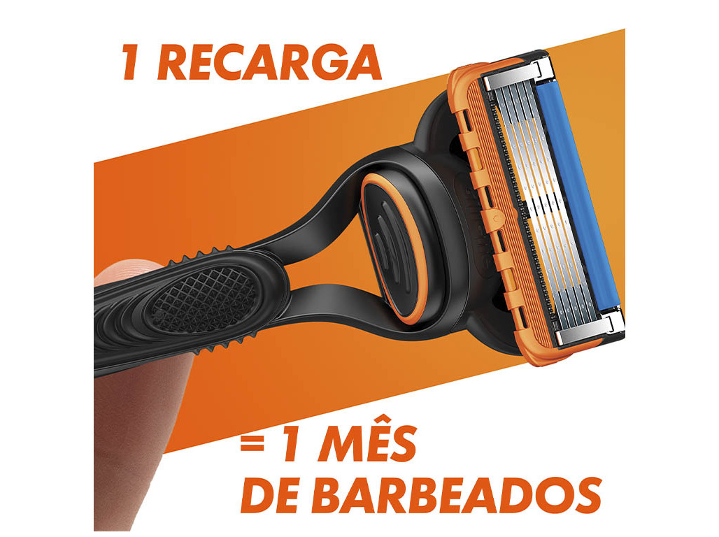 MÁQUINA DE BARBEAR COM 2 RECARGAS DE LÂMINAS FUSION5 GILLETTE