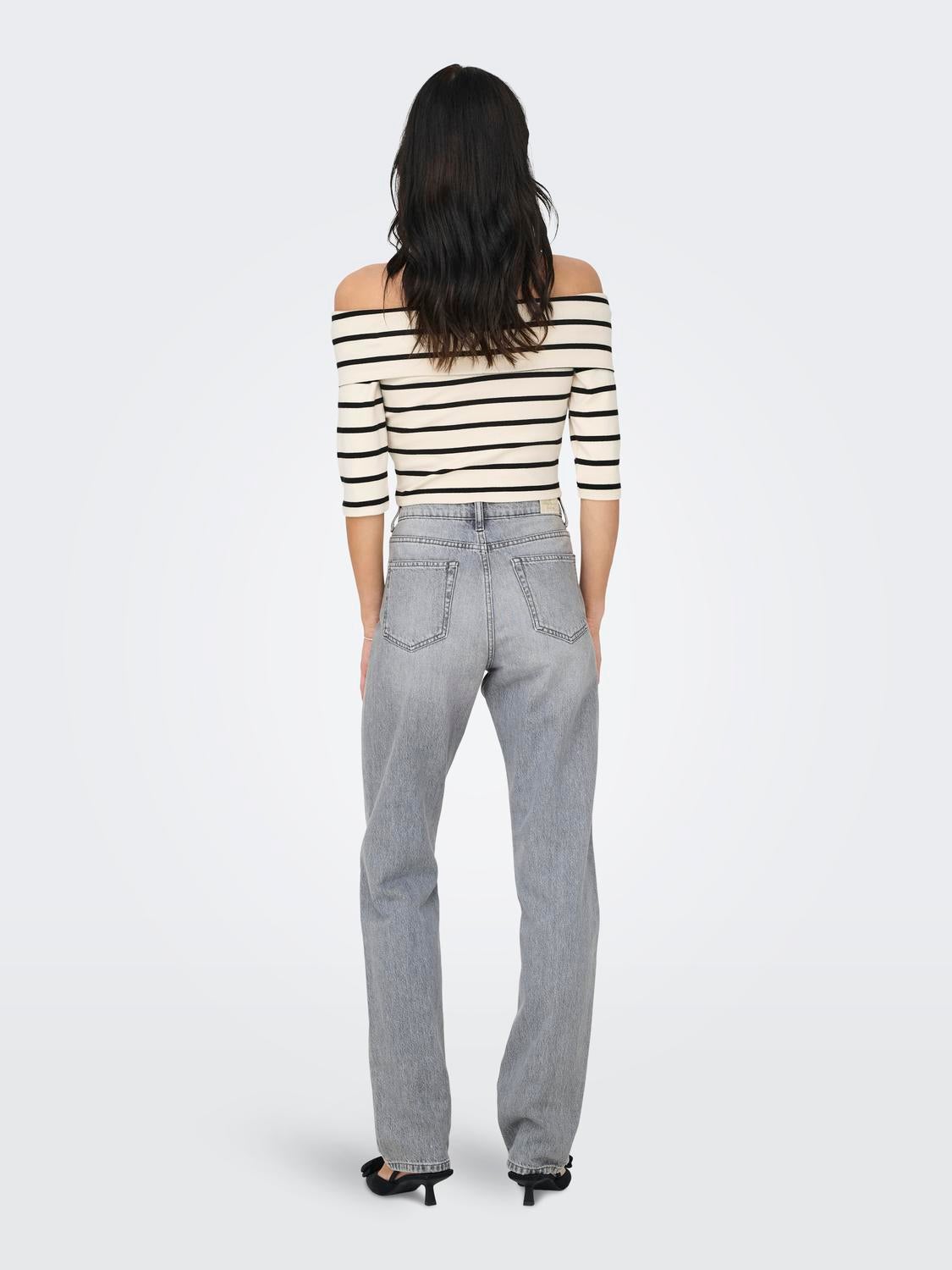 ONLJACI Mittlere Taille Gerade geschnitten Jeans Medium Grey Denim