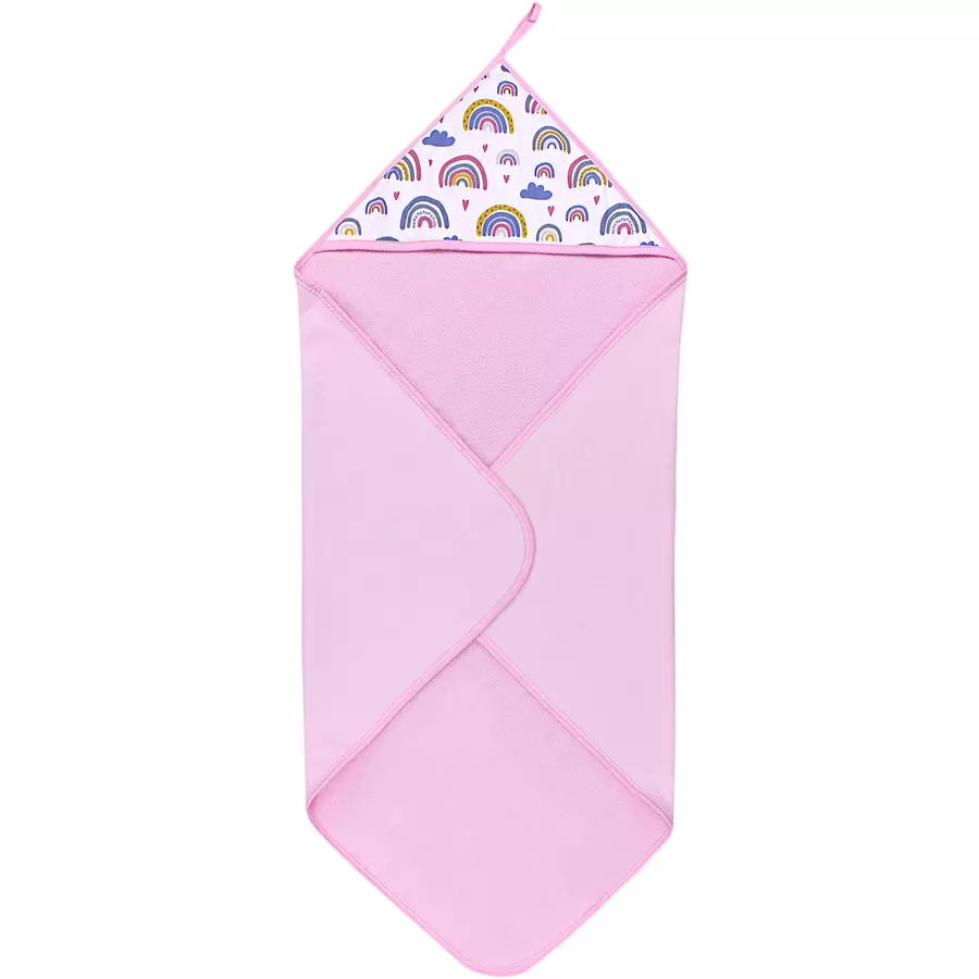 TupTam Baby Kapuzenbadetuch Kinder Poncho rosagelb