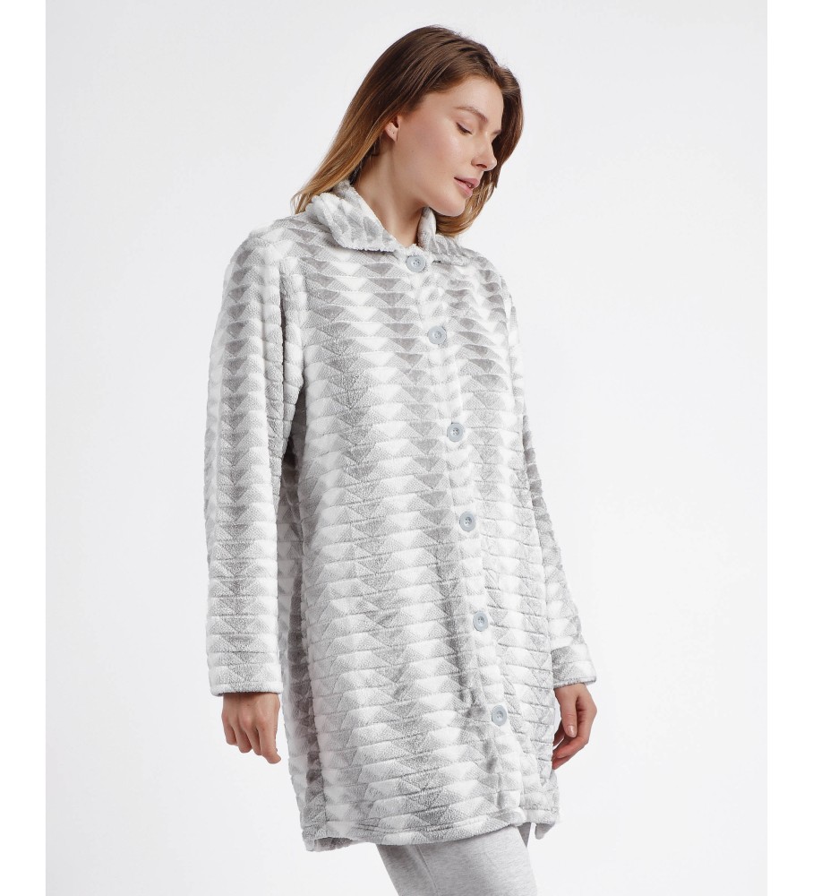 Robe triangular de manga comprida e quente Admas cinza