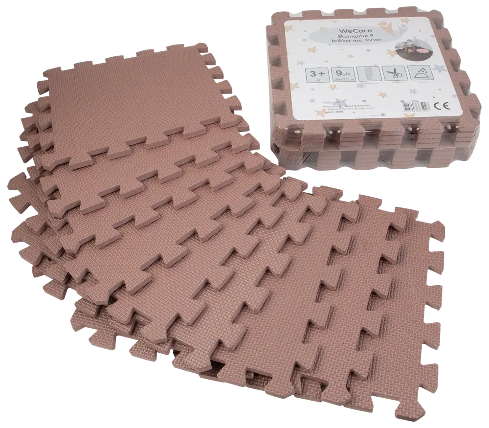 WeCare Skumgulv 9 brikker - assorterede farver