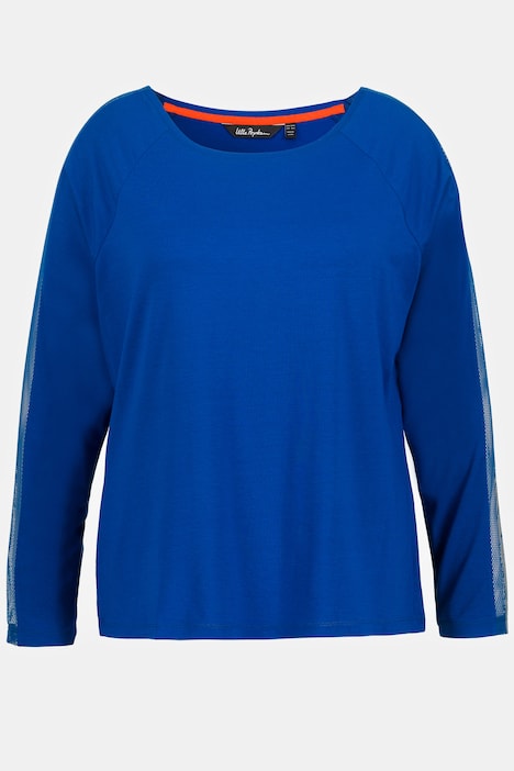 Shirt, Reflektor-Druck, U-Boot-Ausschnitt, Langarm
