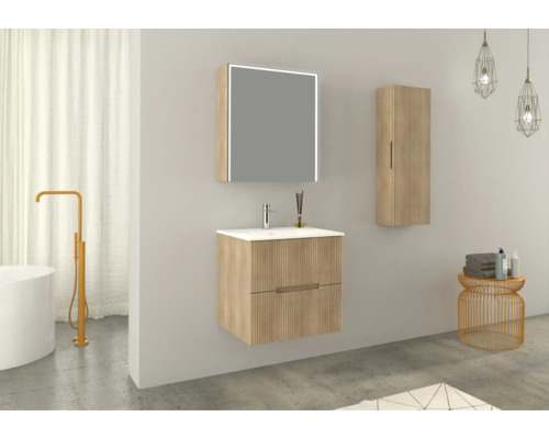 Jungborn wastafelmeubel SEDICI BxHxD 60 x 57 x 50 cm Frontkleur tabak eiken mat 55732